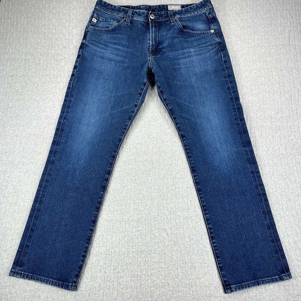 AG Adriano Goldschmied Everett Jeans Men 34x28 Blue Straight Medium Dark Wash